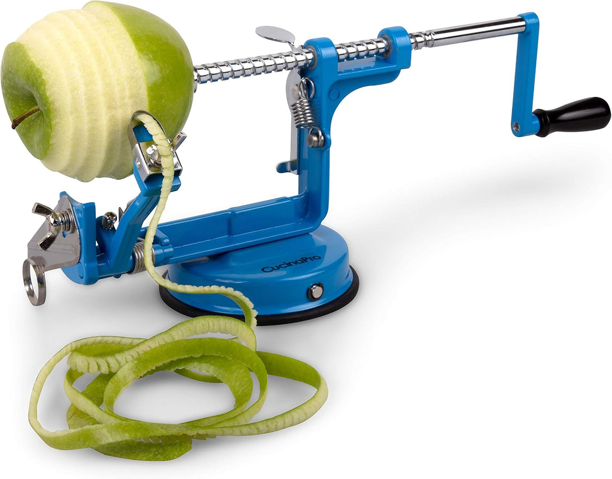 Apple Peeler and Corer, Durable Heavy Duty Chrome Cast Iron, Suction Base