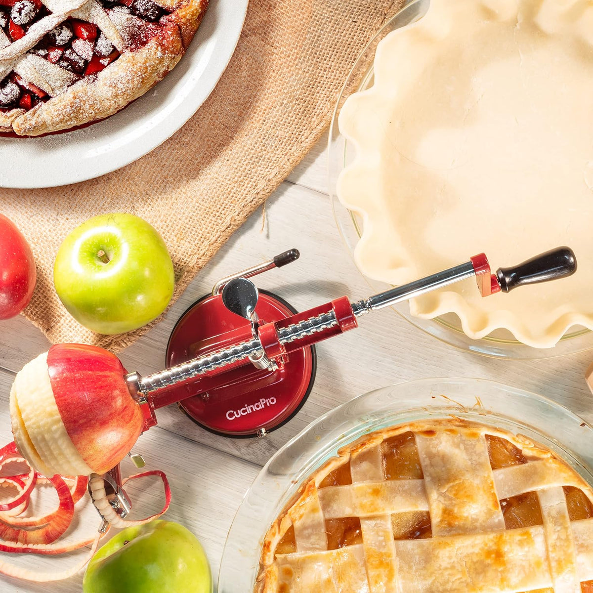Apple Peeler and Corer, Durable Heavy Duty Chrome Cast Iron, Suction Base