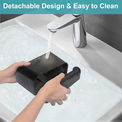 Toothbrush and Toothpaste Holder Drainage for Bathroom Countertop with Adjustable Dividers, Large Toothpaste Caddy Organizer Storage Rustic Decor Set Anti-Slip for Shower,Family,Kids Gray