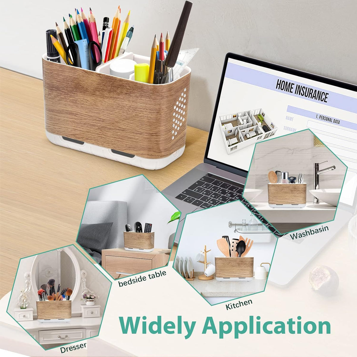 Toothbrush and Toothpaste Holder Drainage for Bathroom Countertop with Adjustable Dividers, Large Toothpaste Caddy Organizer Storage Rustic Decor Set Anti-Slip for Shower,Family,Kids Gray