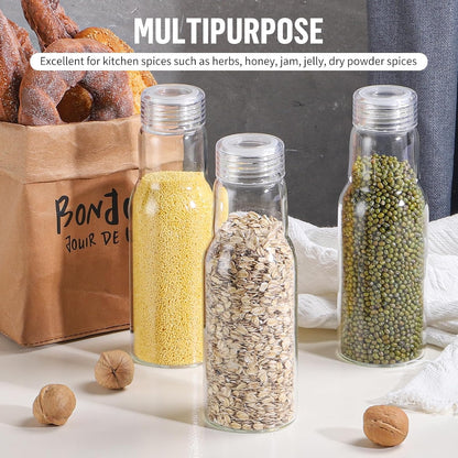 17 Oz Glass Juice Bottles with Lids, 2 Pack Glass Bottles