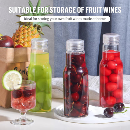 17 Oz Glass Juice Bottles with Lids, 2 Pack Glass Bottles