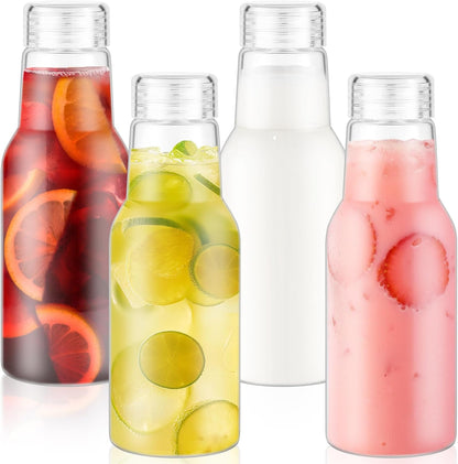 17 Oz Glass Juice Bottles with Lids, 2 Pack Glass Bottles
