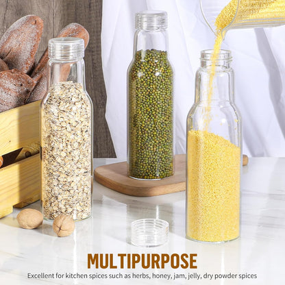 17 Oz Glass Juice Bottles with Lids, 2 Pack Glass Bottles