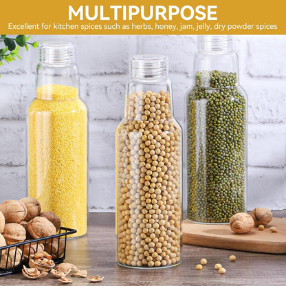 17 Oz Glass Juice Bottles with Lids, 2 Pack Glass Bottles