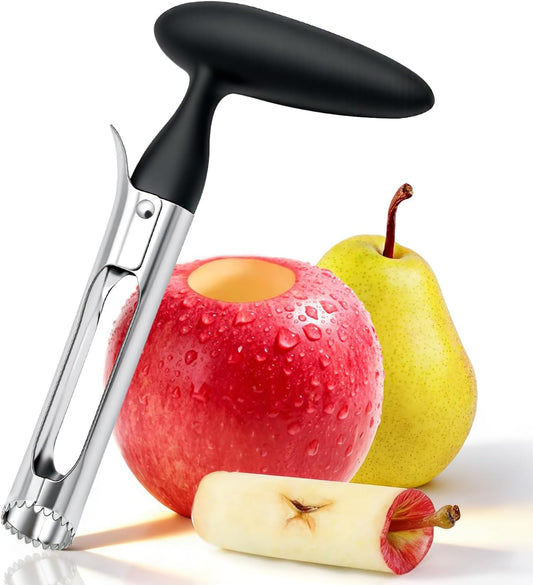 Apple Corer, Apple Corer Tool, Premium Stainless Steel Core Remover Tool | Apple Core with Ergonomic Non-Slip Handle, Sharp Serrated Blade for Easy Core Removal, For Apples, Pears and Bell Peppers