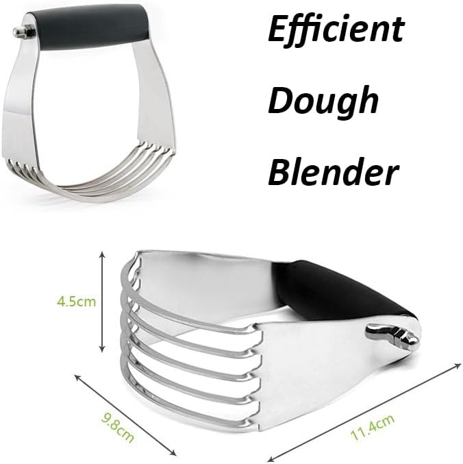 Dough Blender, Professional Heavy Duty Stainless Steel Pastry Dough Cutter Butter Cutter with Blades (1, Black)