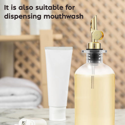 Oil Dispenser for Kitchen, Glass Olive Oil Dispenser Bottle Set of 2, Gold