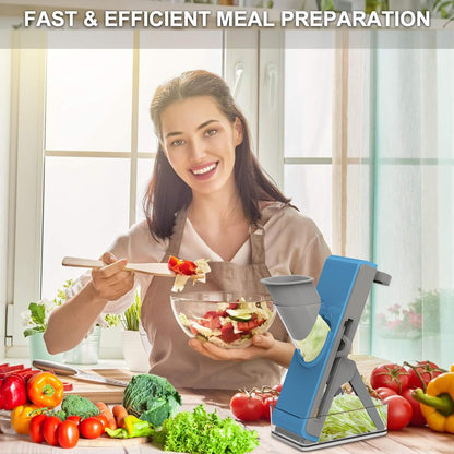 Mandoline Slicer Safe Multifunctional Dicer Adjustable Commercial Slicer Machine Stainless Steel Chopper (White Light Grey)