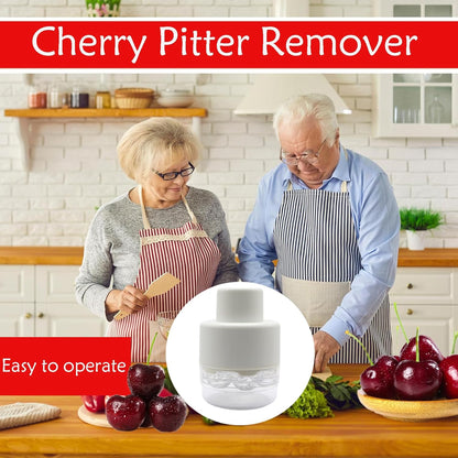 Cherry Pitter Tool,7-Hole Adjustable Fruit Seed Remover with Push-Down Design, Portable for Kitchen, Bakery & Fruit (Red)