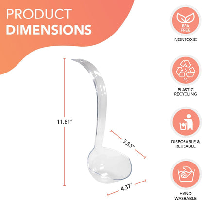 Hard Plastic 5-Ounce Punch Bowl/Serving Ladle, 1-Count, Clear