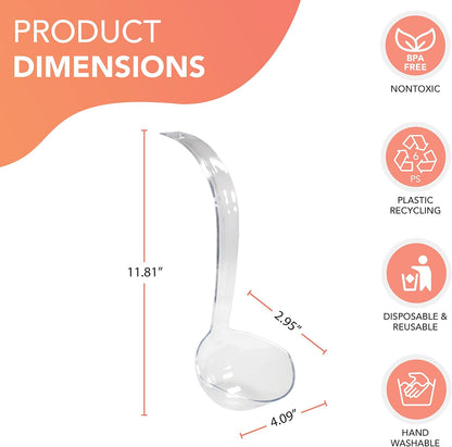 Hard Plastic 5-Ounce Punch Bowl/Serving Ladle, 1-Count, Clear