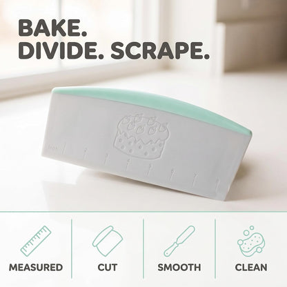Plastic Pastry Bench Scraper Chopper Cake Cutter with Measuring Scale Multipurpose Kitchen Gadget Pizza Cutters for Cooking Baking Bread and Pizza Dough Kitchen and Dining