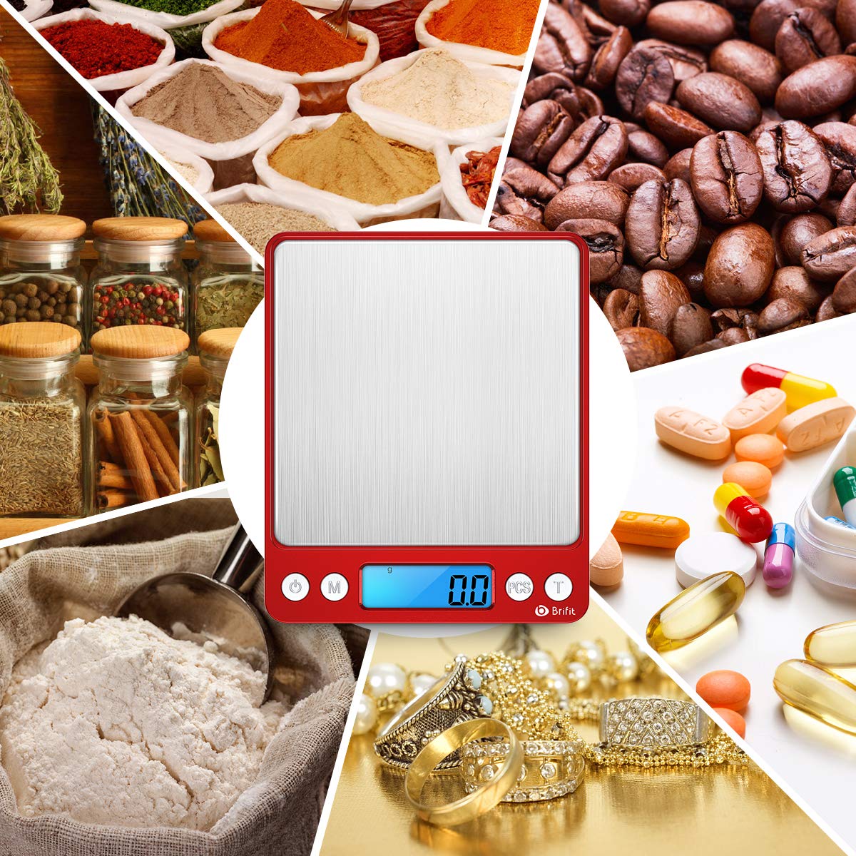 Digital Kitchen Scale, 3000g 0.01oz/ 0.1g Pocket Coffee Scale, Mini Food Scale, Pro Electronic Jewelry Scale with Back-Lit LCD Display, Tare & PCS Functions, Stainless Steel, Batteries Included