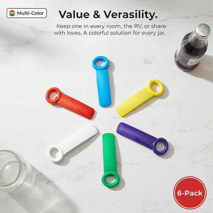 6 Pack Jar Openers for Seniors, Jar Lid Opener, Jar Key and Bottle Openers