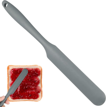Sourdough Spatula, 9.4" Long Silicone Jar Scraper Grey