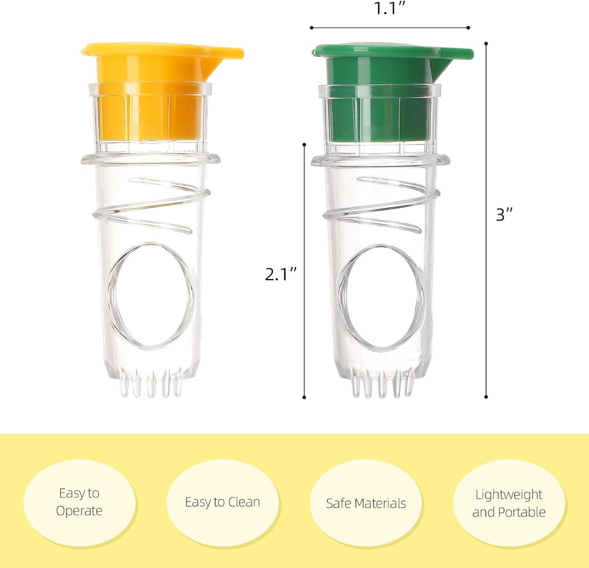 4 Pcs Lemon Squeezer, Screw Top Manual Juicer with Built-In Filter Orange Citrus Press, Squeeze Lime for Cocktails, Drinks (2 Yellow+2 Green)