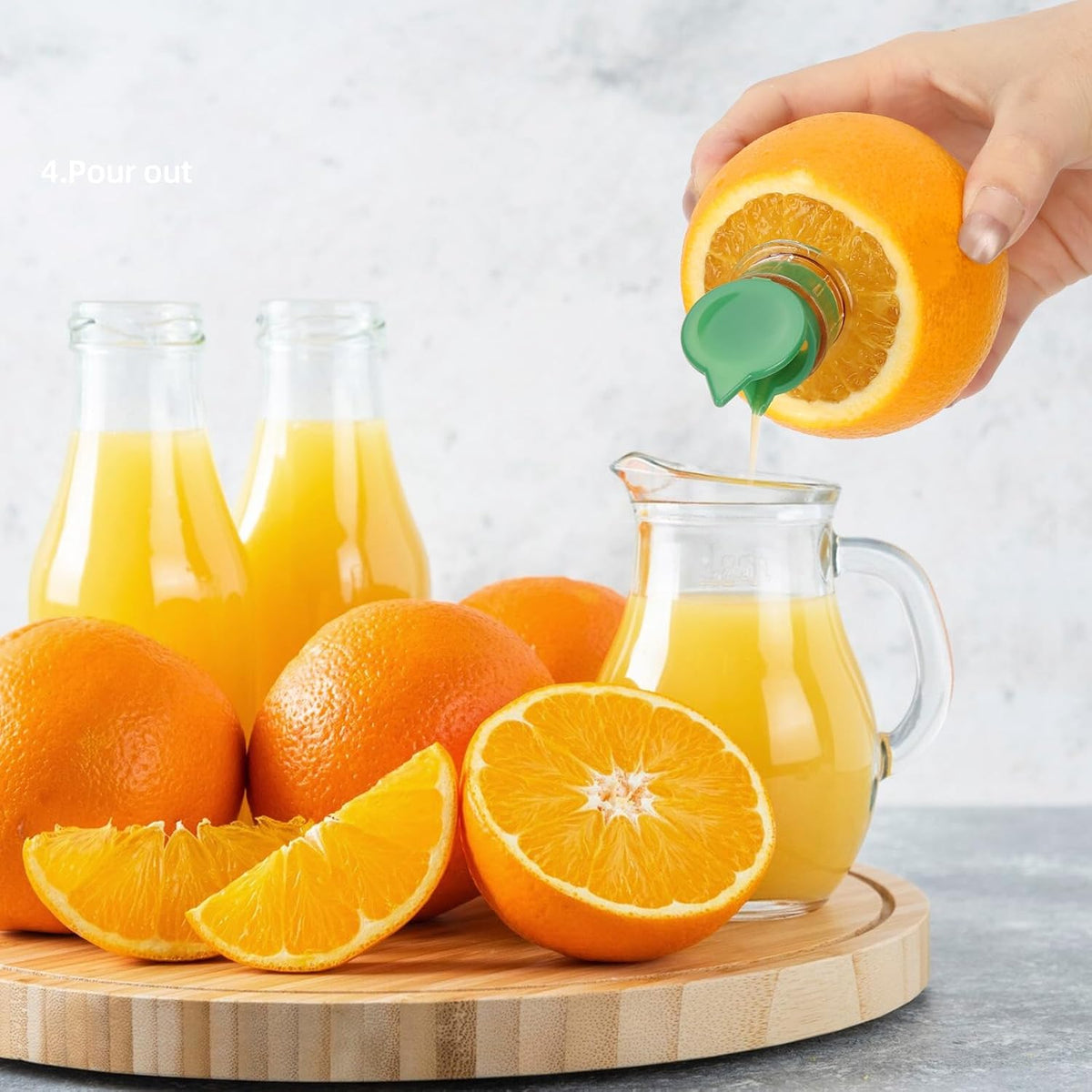 4 Pcs Lemon Squeezer, Screw Top Manual Juicer with Built-In Filter Orange Citrus Press, Squeeze Lime for Cocktails, Drinks (2 Yellow+2 Green)