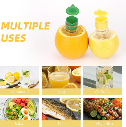 4 Pcs Lemon Squeezer, Screw Top Manual Juicer with Built-In Filter Orange Citrus Press, Squeeze Lime for Cocktails, Drinks (2 Yellow+2 Green)