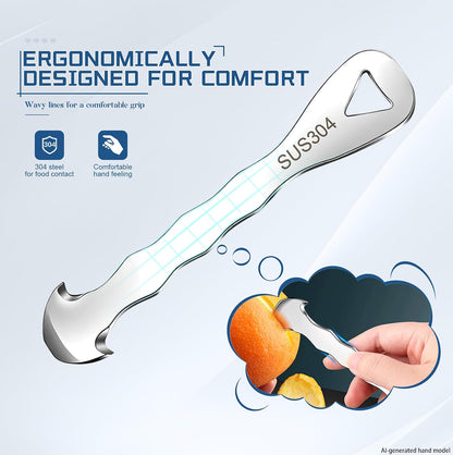 Orange Peeler Tool, Stainless Steel Citrus Peeler for Oranges and Lemons