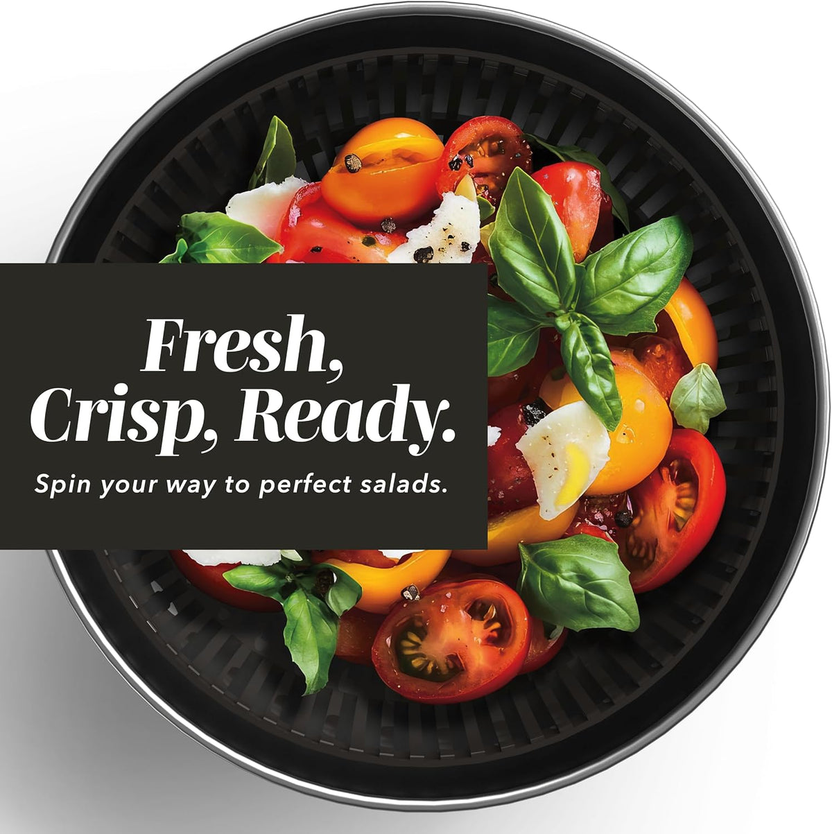 Stainless Steel Salad Spinner - 5 Qt. Lettuce Washer And Vegetable Spinner Dryer for Easy Salad Prep - Non Slip Base with Pull Handle - Auto Stop Brake System, Stain and Odor Resistant