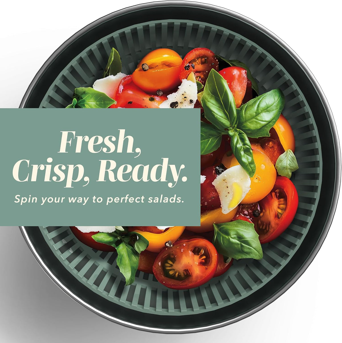 Stainless Steel Salad Spinner - 5 Qt. Lettuce Washer And Vegetable Spinner Dryer for Easy Salad Prep - Non Slip Base with Pull Handle - Auto Stop Brake System, Stain and Odor Resistant