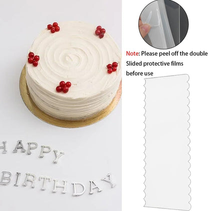 4 Pack Clear Cake Combs, Clear Acrylic Cake Smoother Scraper, Clear Acrylic Cake Scraper, Large Clear Acrylic Cake Scraper, Acrylic Cake Scraper Set, Clear Acrylic Cake Scraper Cake Decorating