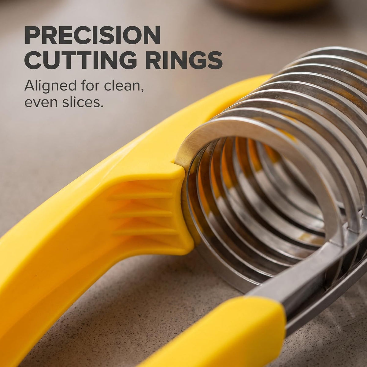 Yellow Food Manual Slicer, Stainless Steel Food Slicer, Banana Strawberry Cucumber Carrot Egg Vegetable Fruit Multifunctional, Handheld Portable Peeling, Grating and Slicing Tools