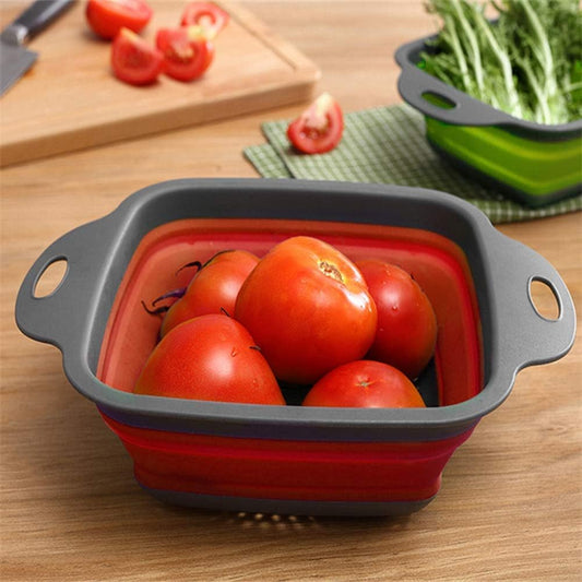 Easy Storage Folding Kitchen Strainer - Collapsible Colander - 7.25" x 9.5" x 3" in size