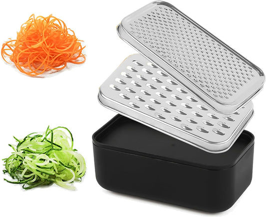 Cheese Grater With Container,Box Grater Cheese Shredder Lemon Zester,Kitchen Stainless Steel Food Grater,Perfect For Hard Parmesan Or Soft Cheddar Cheeses,Ginger,Butter Etc