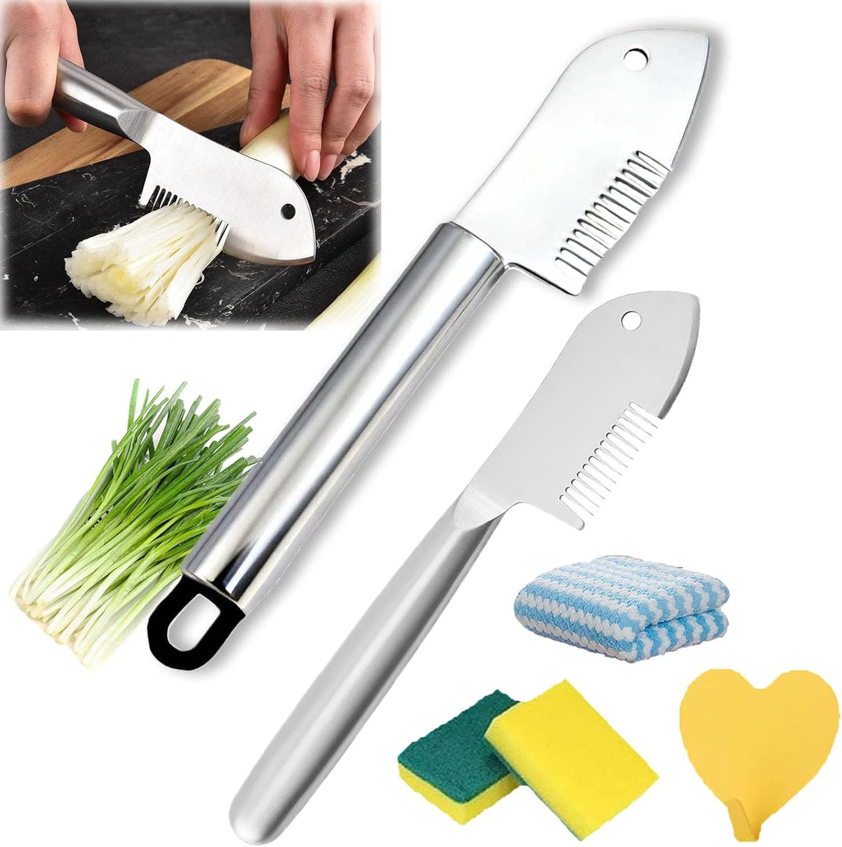 Stainless Steel Multi-Purpose Julienne Peeler, Protable Handheld Vegetable Shredder, Precision Veggie Julienne Blade, Quick & Easy Kitchen Shredder Tool For Potatoes, Carrot (B)