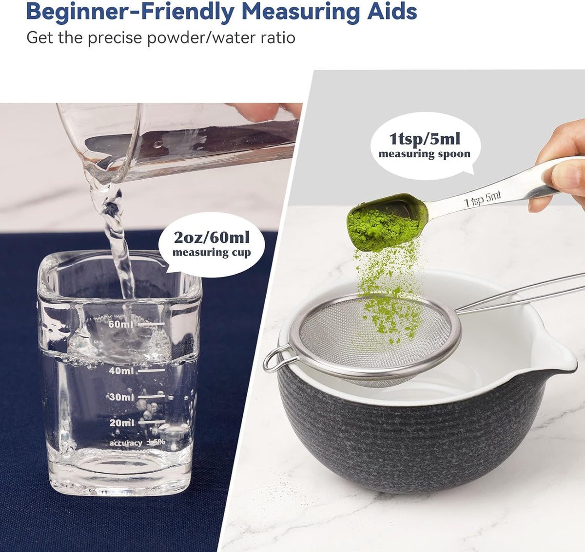 10-Pcs Matcha Whisk Set, Matcha Kit with Measuring Spoon/Cup, Green