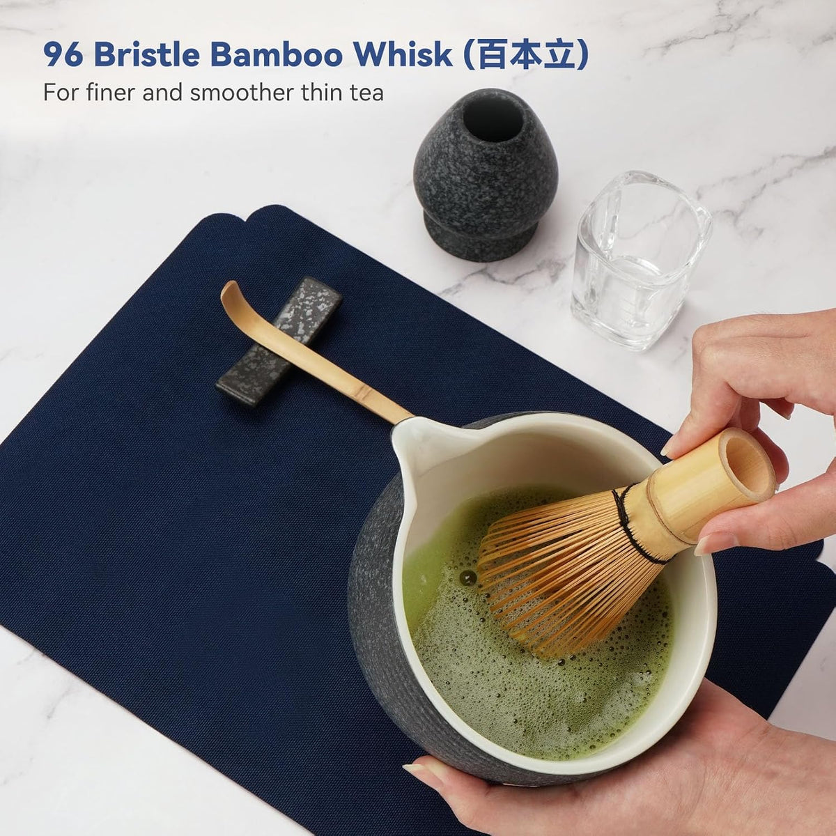 10-Pcs Matcha Whisk Set, Matcha Kit with Measuring Spoon/Cup, Green