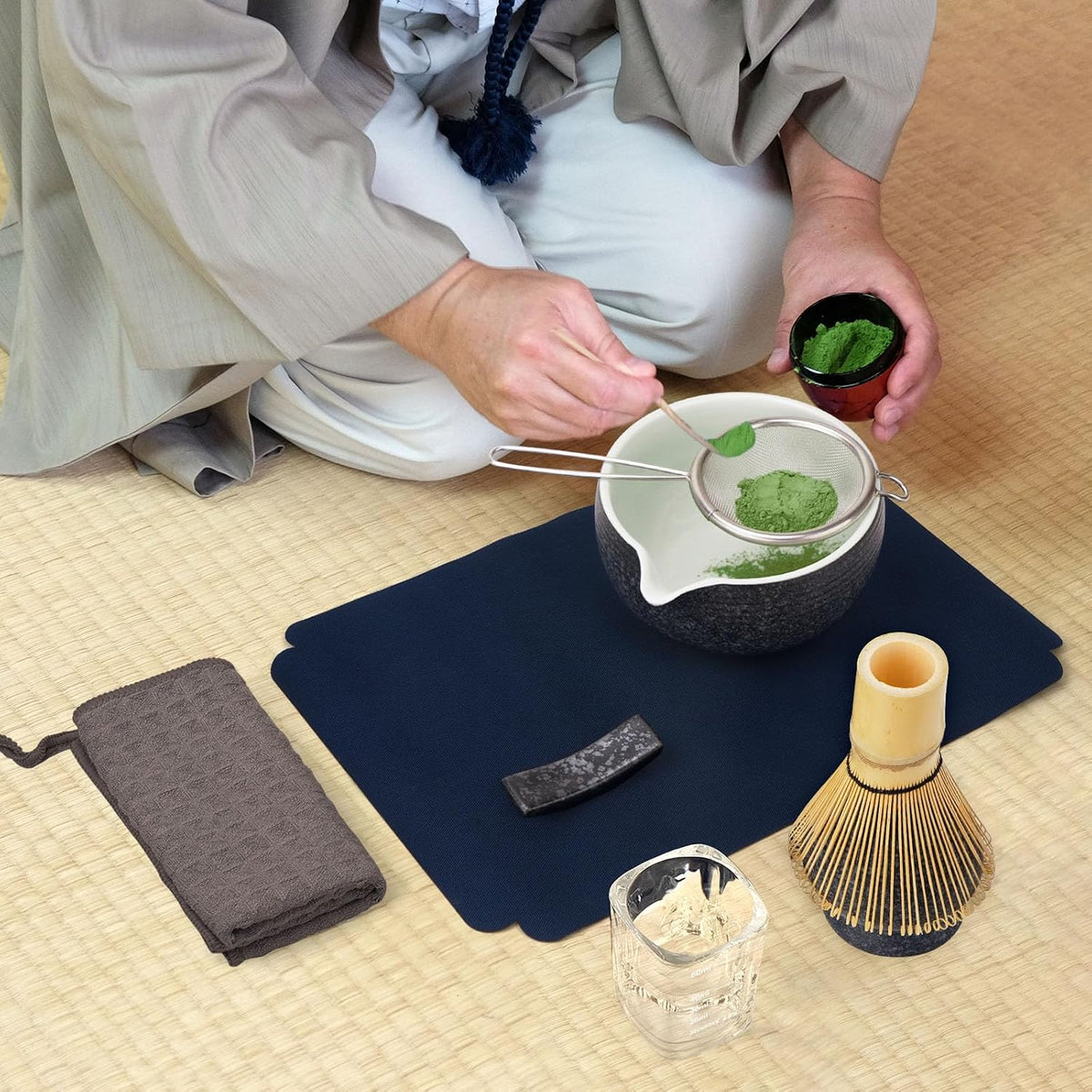 10-Pcs Matcha Whisk Set, Matcha Kit with Measuring Spoon/Cup, Green
