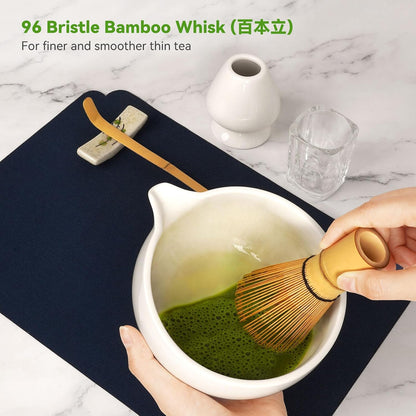 10-Pcs Matcha Whisk Set, Matcha Kit with Measuring Spoon/Cup, Green