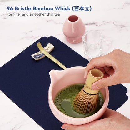 10-Pcs Matcha Whisk Set, Matcha Kit with Measuring Spoon/Cup, Green