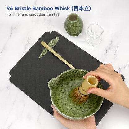10-Pcs Matcha Whisk Set, Matcha Kit with Measuring Spoon/Cup, Green