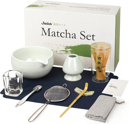 10-Pcs Matcha Whisk Set, Matcha Kit with Measuring Spoon/Cup, Green