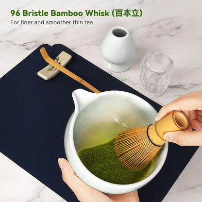 10-Pcs Matcha Whisk Set, Matcha Kit with Measuring Spoon/Cup, Green