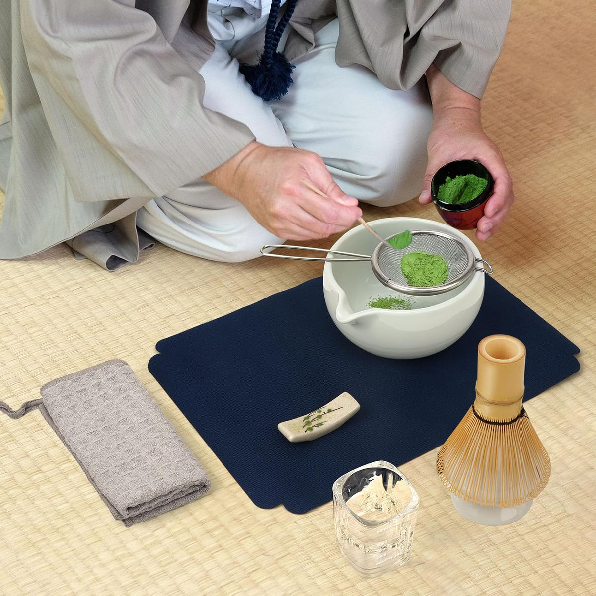 10-Pcs Matcha Whisk Set, Matcha Kit with Measuring Spoon/Cup, Green