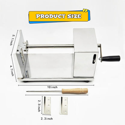Tornado Potato Spiral Cutter Stainless Steel Spud Twisted Potato Chips Slicer French Fry Graters Cortador de Papas en Espiral Tornado for Potatoes Carrots Cucumbers Vegetable