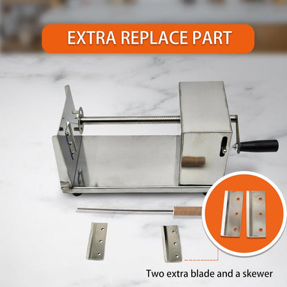 Tornado Potato Spiral Cutter Stainless Steel Spud Twisted Potato Chips Slicer French Fry Graters Cortador de Papas en Espiral Tornado for Potatoes Carrots Cucumbers Vegetable