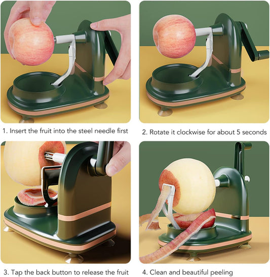Apple Peeler Slicer Corer for Apples | Multi-Function Fruit Peeler with Stainless Steel Blades, Easy to Use Kitchen Tool, Vegetable Potatoes Pears