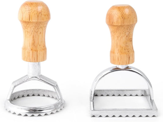 Fox Run 57670 Ravioli Cutter Stamps, Round & Square, Set of 2 , 2.75 x 4.75 x 5.75 inches