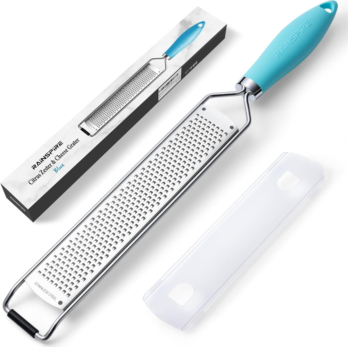 Upgraded Citrus Lemon Zester Grater, Easy Clean Dishwasher Safe, for Ginger Garlic Parmesan Cheese, 304 Stainless Steel Blade, Protect Cover, Baking Supplies, Black