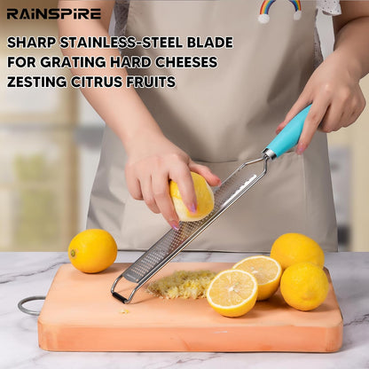 Upgraded Citrus Lemon Zester Grater, Easy Clean Dishwasher Safe, for Ginger Garlic Parmesan Cheese, 304 Stainless Steel Blade, Protect Cover, Baking Supplies, Black