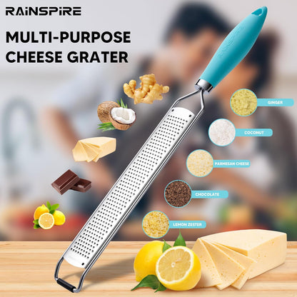 Upgraded Citrus Lemon Zester Grater, Easy Clean Dishwasher Safe, for Ginger Garlic Parmesan Cheese, 304 Stainless Steel Blade, Protect Cover, Baking Supplies, Black