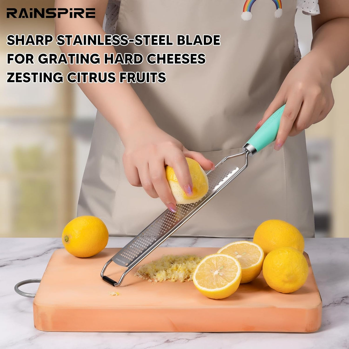 Upgraded Citrus Lemon Zester Grater, Easy Clean Dishwasher Safe, for Ginger Garlic Parmesan Cheese, 304 Stainless Steel Blade, Protect Cover, Baking Supplies, Black