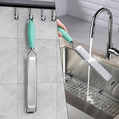 Upgraded Citrus Lemon Zester Grater, Easy Clean Dishwasher Safe, for Ginger Garlic Parmesan Cheese, 304 Stainless Steel Blade, Protect Cover, Baking Supplies, Black