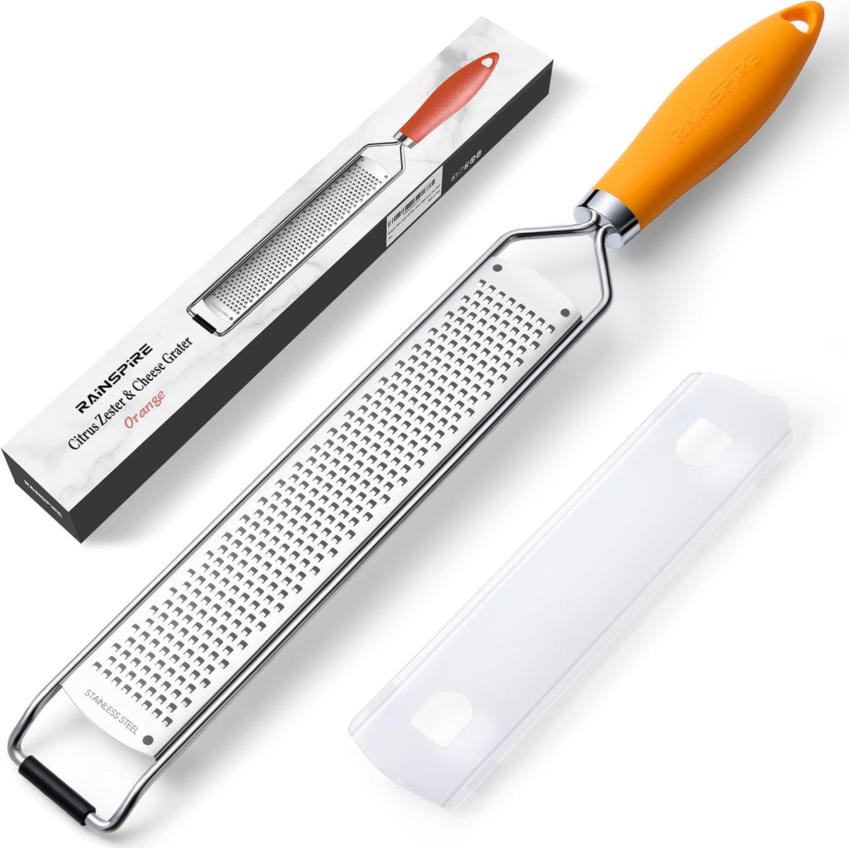 Upgraded Citrus Lemon Zester Grater, Easy Clean Dishwasher Safe, for Ginger Garlic Parmesan Cheese, 304 Stainless Steel Blade, Protect Cover, Baking Supplies, Black